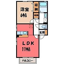 フラワーレジデンス フローラル E  ｜ 栃木県小山市犬塚1丁目（賃貸アパート1LDK・2階・41.26㎡） その2