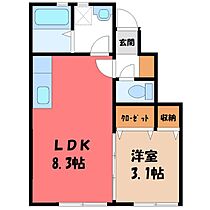 若木町3丁目アパート(仮)  ｜ 栃木県小山市若木町3丁目（賃貸アパート1LDK・1階・28.36㎡） その2