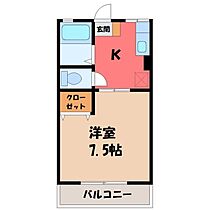 ストラーダ II  ｜ 栃木県下野市医大前4丁目（賃貸アパート1K・1階・23.87㎡） その2