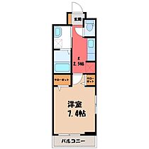 カレント  ｜ 栃木県小山市城東2丁目（賃貸アパート1K・2階・27.02㎡） その2