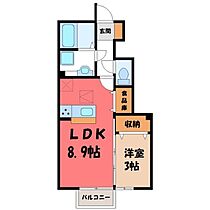 カーサ・フォレスタ B  ｜ 栃木県栃木市箱森町（賃貸アパート1LDK・1階・32.11㎡） その2