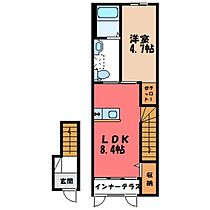 ゼファー・フィール II  ｜ 栃木県栃木市薗部町3丁目（賃貸アパート1LDK・2階・39.00㎡） その2