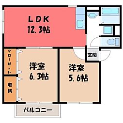 ソ・ファレA 2LDKの間取図画像