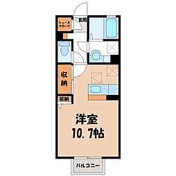 D-room思川アジュールC ワンルームの間取図画像