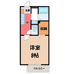 ソレジオ・MB棟 1Kの間取図画像