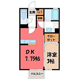 フォルトーナ 1DKの間取図画像
