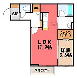 D-TOJO 1LDKの間取図画像