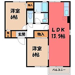 JR東北本線 小山駅 バス12分 西坪公園東下車 徒歩5分 2階/-