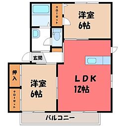 サンハイムC 2LDKの間取図画像