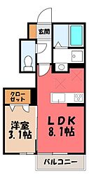 トリシアルミエール 1LDKの間取図画像