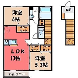 グランメール 2LDKの間取図画像