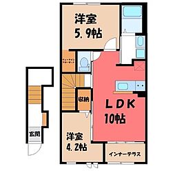 カノープス 2LDKの間取図画像