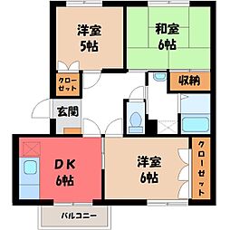 ロイヤルエステイト神明B 3DKの間取図画像