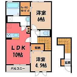 ロイヤルプレイスB 2LDKの間取図画像