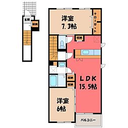 サンシャインA 2LDKの間取図画像