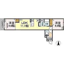 セレスティア南花畑3 2LDKの間取図画像