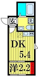 SORA西新井 2階1DKの間取り