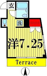 いちごパレス 1階ワンルームの間取り