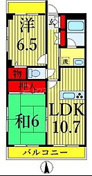 東武伊勢崎線 西新井駅 徒歩7分の賃貸マンション 7階2LDKの間取り