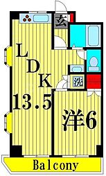 エスポワール東和第2 5階1LDKの間取り