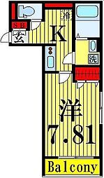 ファイネス梅田　A棟 1階1Kの間取り