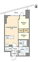 コンフォリア竹ノ塚イースト 2LDKの間取図画像