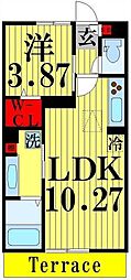ダ　アン　ア　シス 1階1LDKの間取り