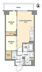 コンフォリア竹ノ塚イースト 2LDKの間取図画像
