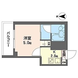 ビスタリエ南花畑 1Kの間取図画像