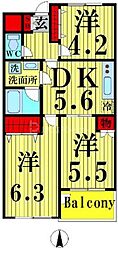 間取図画像 3DK