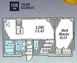 Clavius ZEH 1SLDKの間取図画像