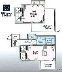 Clavius ZEH 1LDKの間取図画像
