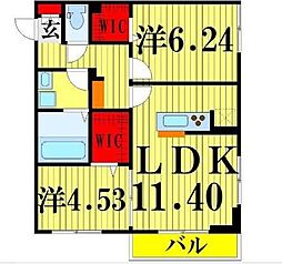 Claire10 2LDKの間取図画像