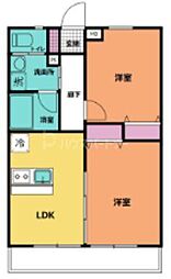 アステリア 2DKの間取図画像