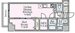 足立区西新井栄町3丁目マンション 1SLDKの間取図画像