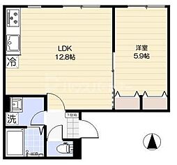 ウエスト・ハイランド・コート 1LDKの間取図画像