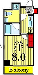ルフレイムーブル北千住 1Kの間取図画像