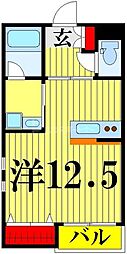 コラール五反野 ワンルームの間取図画像