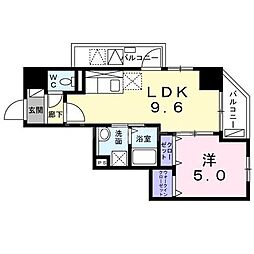 メゾンカルムNO2 1LDKの間取図画像