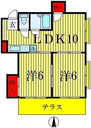 ユニバーサルマンション 2LDKの間取図画像