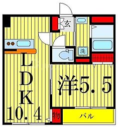 星谷ハイム五番館 1LDKの間取図画像