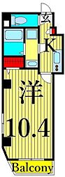BlancClair浅草 1Kの間取図画像