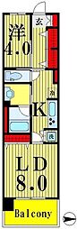 ロイヤルパークス西新井 2Kの間取図画像