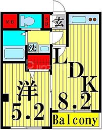 ラ・ルーチェ 1LDKの間取図画像