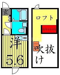 プレミアハイツ六町 ワンルームの間取図画像