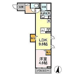 ノーバヤカナヤ 別邸 1LDKの間取図画像