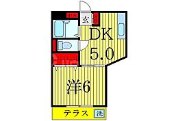 寺田マンション 1DKの間取図画像