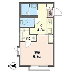 アネックス2 1Kの間取図画像
