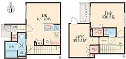 モンシャン 2DKの間取図画像