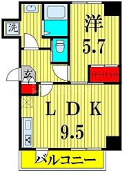 マック梅島コート 1LDKの間取図画像